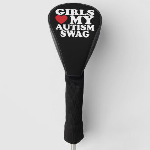 Couvre-club De Golf Les filles aiment mon cœur de sensibilisation au s