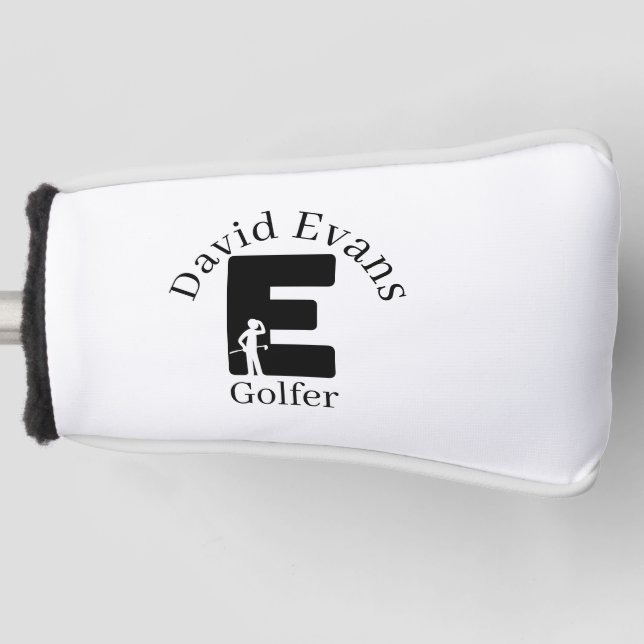 Couvre-club De Golf LETTRE Golfer E (Devant)