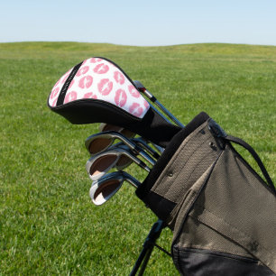 Couvre-club De Golf Lèvres Roses, Baiser, Baguette à lèvres, Votre Nom