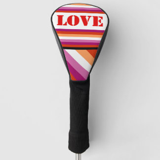 Couvre-club De Golf LGBTQ+ Drapeau lesbien avec amour Stripes Pride -