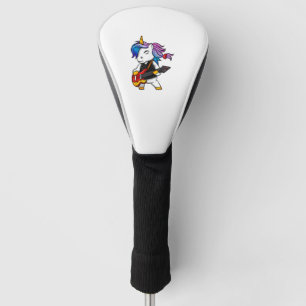 Couvre-club De Golf Licorne cool rock and roll avec guitare pour les f