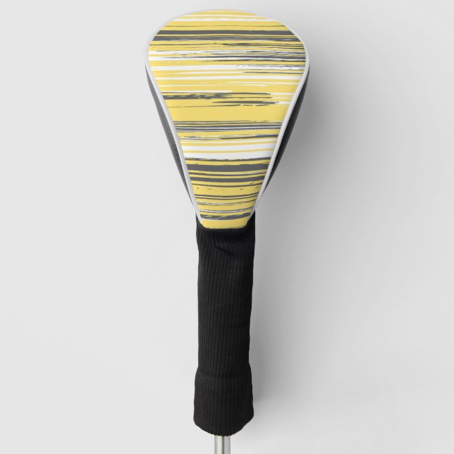 Couvre-club De Golf Lignes peintes à la main - jaune (Devant)