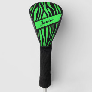 Couvre-club De Golf Lime Green Zebra