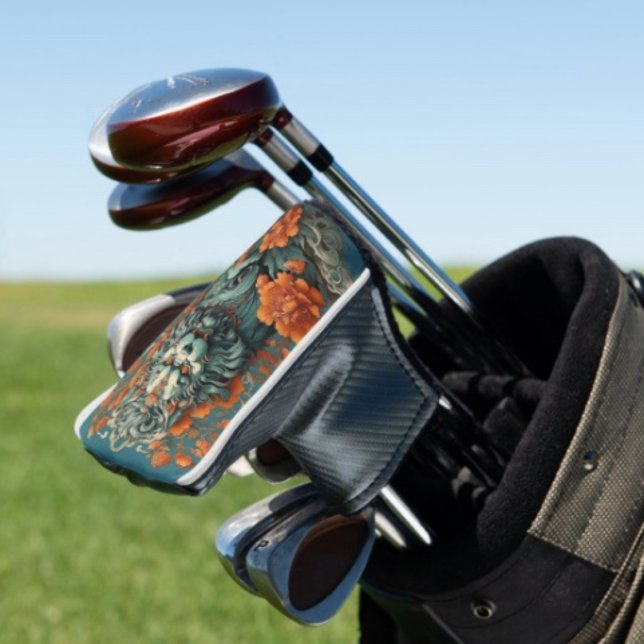 Couvre-club De Golf Lion de sagesse de grippe  (Asian Lion Head Putter D: 6" l x 5"w x 3"h Polyester, cotton, and marine vinyl. Made in the USA.
)