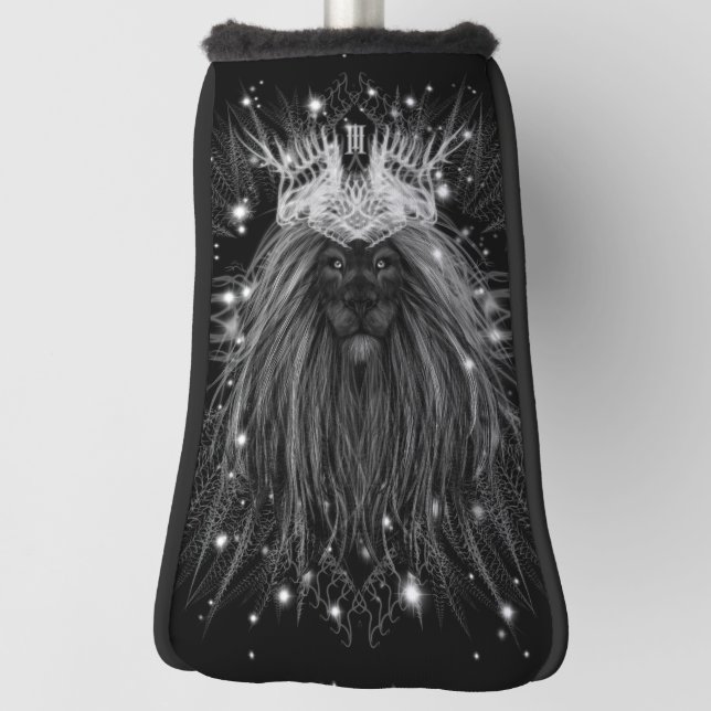 Couvre-club De Golf Lion d'étoile avec monogramme de couronne (Tourné à 90°)