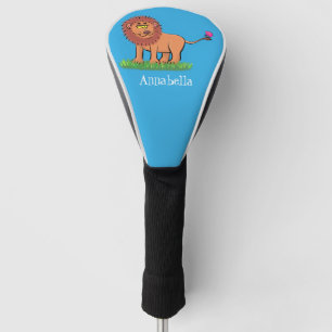 Couvre-club De Golf Lion heureux avec illustration de papillon de dess