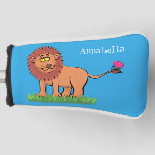 Couvre-club De Golf Lion joyeux avec dessin animé de papillon