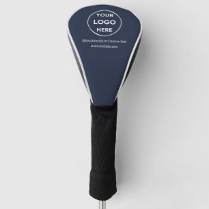 Couvre-club De Golf Logo d'affaires bleu marine sur mesure