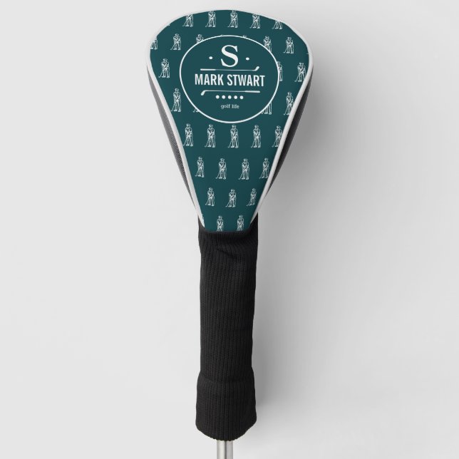 Couvre-club De Golf Logo de Golfer Monogramme / Monogramme (Devant)