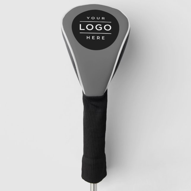 Couvre-club De Golf Logo d'entreprise gris personnalisé (Devant)
