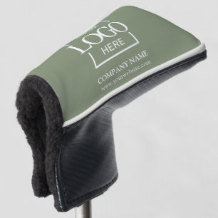 Couvre-club De Golf Logo d'entreprise personnalisé vert sauge marquage