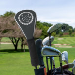 Couvre-club De Golf Logo du club de golf vintage Monogramme<br><div class="desc">Améliorez son sac de golf avec un couvercle de chauffeur personnalisé ! Le design monogrammed de style vintage comprend une paire de clubs de golf croisés avec ses initiales et année de naissance en blanc sur un arrière - plan noir au charbon de bois.</div>