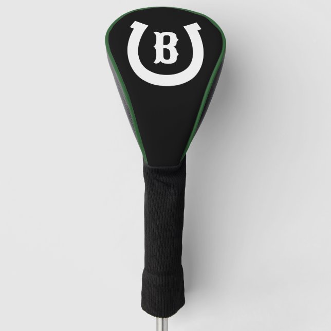 Couvre-club De Golf Logo Lucky Horseshoe pilote monogramme personnalis (Devant)