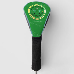 Couvre-club De Golf logo monogramme cercle vert pour joueur de golf