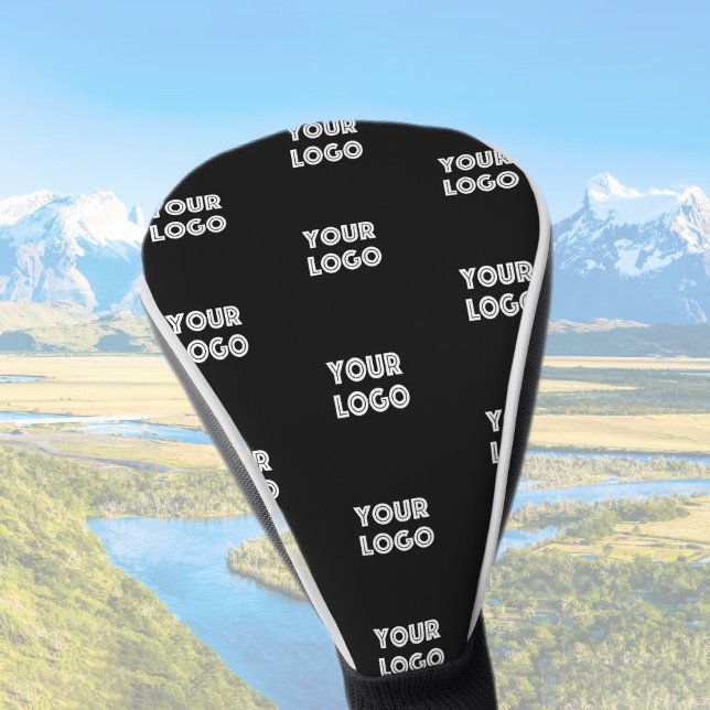 Couvre-club De Golf Logo simple à répéter | Noir (Créateur téléchargé)