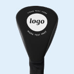 Couvre-club De Golf Logo simple avec texte promotionnel pour les entre<br><div class="desc">Ajoutez votre propre logo et votre texte de choix à ce design. Le logo sera découpé sur un cercle blanc. Supprimez le texte supérieur ou inférieur si vous préférez. Minimaliste et professionnel. Idéal comme produit promotionnel pour vos clients.</div>