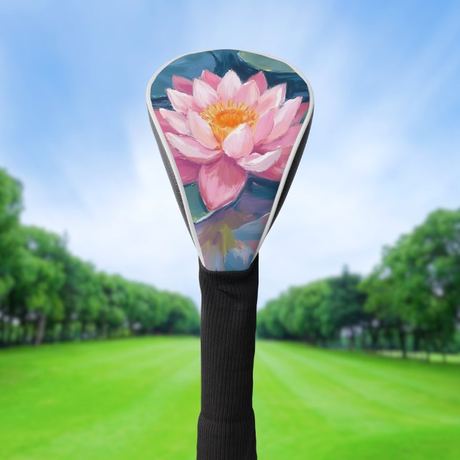 Couvre-club De Golf Lotus Flower Lily Pad Watercolor (Créateur téléchargé)