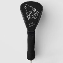 Loup hurlant Tribal Monogramme Noir et Argent