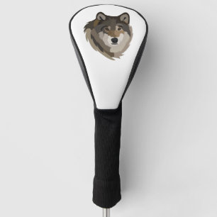 Couvre-club De Golf Loup tête animal gris loup sauvage