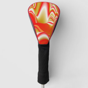 Couvre-club De Golf Love and Gold Abstrait 3D Rainbowart