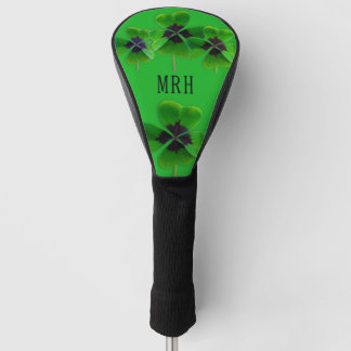 Couvre-club De Golf Lucky Irish Green Monogram Initiales Personnalisée