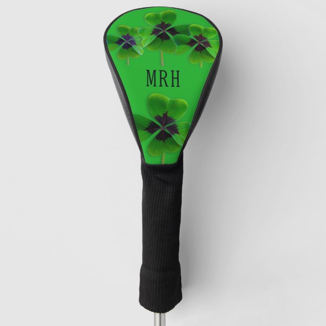 Couvre-club De Golf Lucky Irish Green Monogram Initiales Personnalisée (Devant)