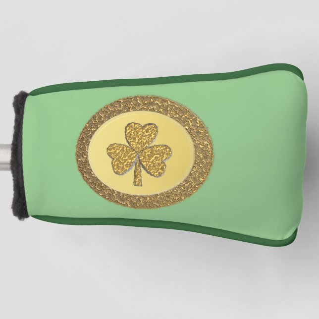 Couvre-club De Golf Lucky Irish Shamrock Gold Coin (Devant)