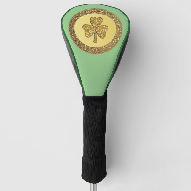 Couvre-club De Golf Lucky Irish Shamrock Gold Coin (Devant)