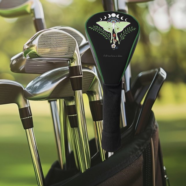Couvre-club De Golf Lune Papillon Éthéré Vert Mystique Céleste (Créateur téléchargé)
