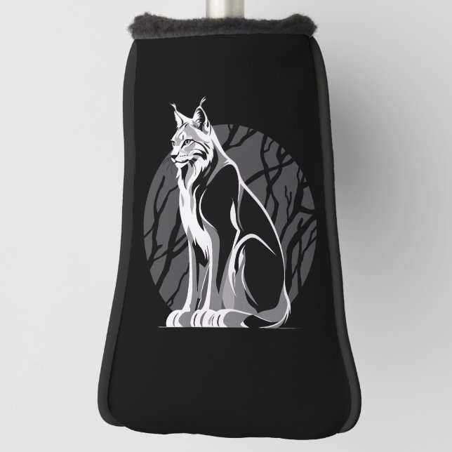 Couvre-club De Golf Lynx noir et blanc (Tourné à 90°)