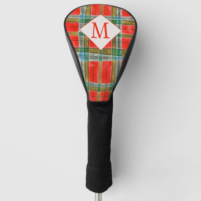 Couvre-club De Golf MAC BAIN TARTAN Golf Driver Cover + Initiale (Devant)