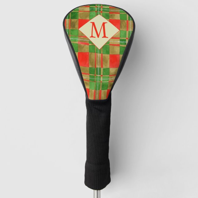Couvre-club De Golf MAC GREGOR TARTAN Golf Driver Couverture + Initial (Devant)