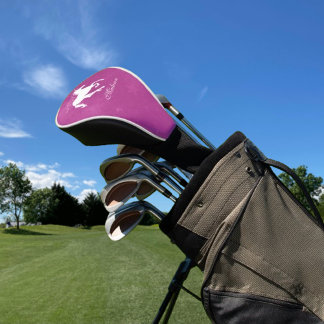 Couvre-club De Golf Magenta Unicorn Couverture personnalisée de la têt
