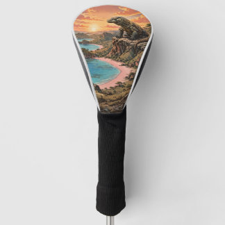 Couvre-club De Golf Magnifique Dragon de Komodo surplombant la plage r
