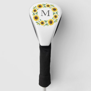 Couvre-club De Golf Main Painted Watercolor Sunflower