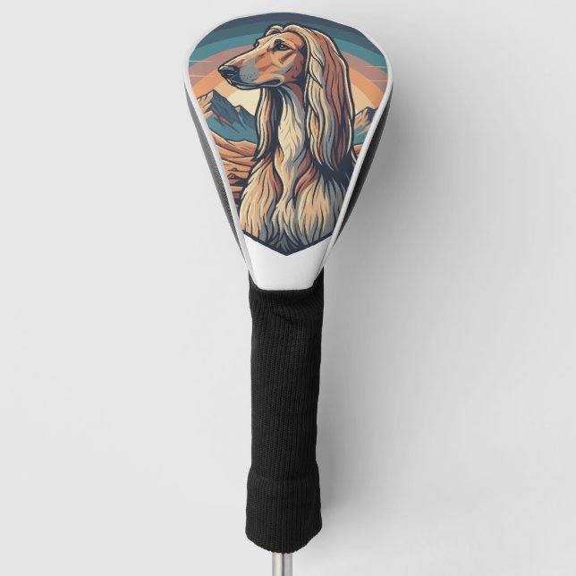Couvre-club De Golf Majestic Afghan Hound Mountain Sunset Graphic (Devant)