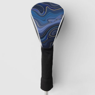 Couvre-club De Golf Malachite Bleue Accents Dorés Luxe Chic Pierre Pré