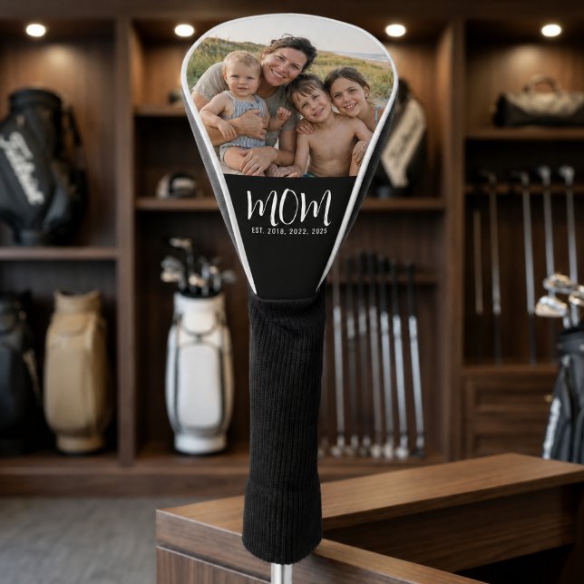 Couvre-club De Golf Maman a établi un script photo noir  (Créateur téléchargé)
