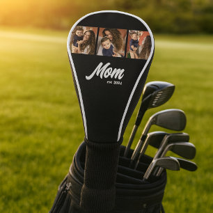 Couvre-club De Golf Maman a établi une photo noire moderne