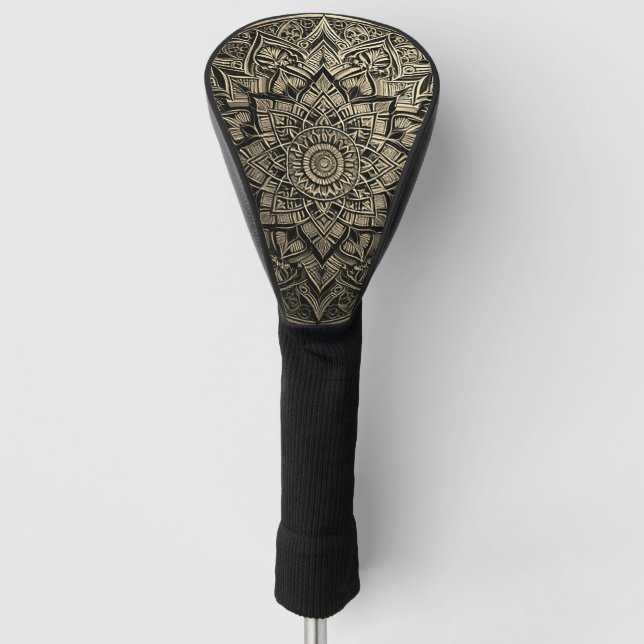 Couvre-club De Golf Mandala doré  (Devant)