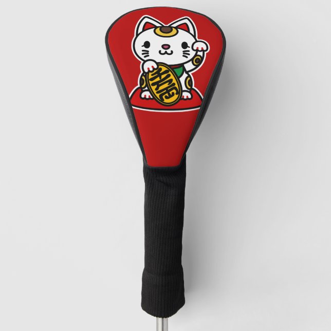 Couvre-club De Golf Maneki Neko (Chat Chanceux) (Devant)