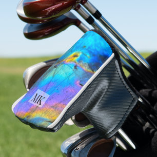 Couvre-club De Golf Marbre coloré moderne Monogramme initial