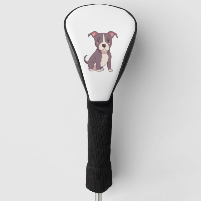 Couvre-club De Golf Mare american pit bull terrier kawaii illustration (Devant)