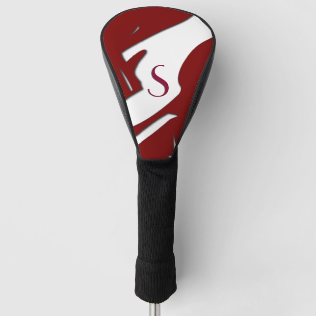 Couvre-club De Golf Maroon Abstrait (Devant)