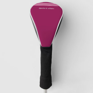 Couvre-club De Golf Maroon Dusky Personnalisé avec des rayures roses