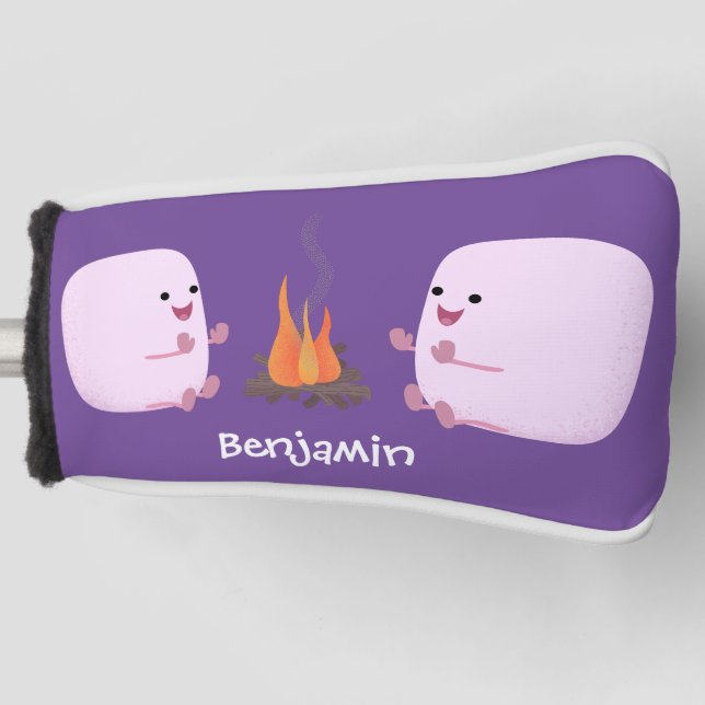 Couvre-club De Golf Marshmallows mignons roses par dessin animé sur le (Devant)