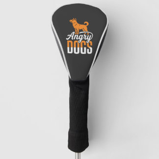 Couvre-club De Golf Mascotte de vecteur de chiens en colère