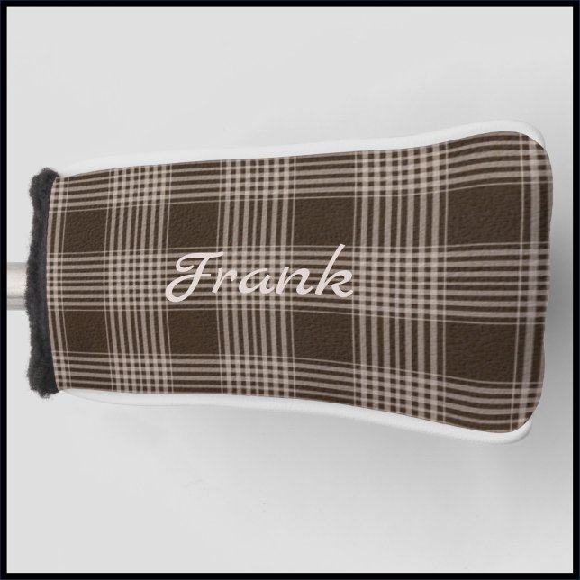 Couvre-club De Golf Masculine Brown et beige Plaid (Créateur téléchargé)