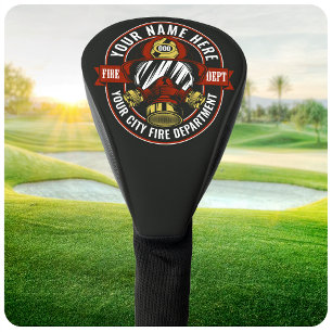 Couvre-club De Golf Masque de casque de pompier personnalisé NAME