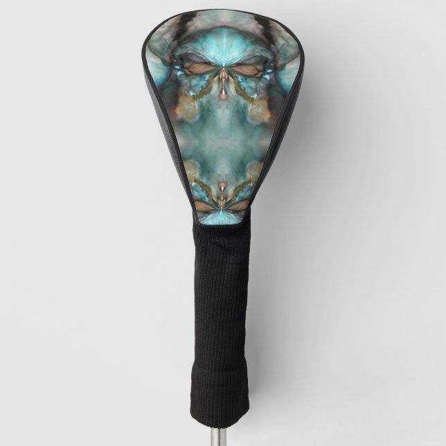 Couvre-club De Golf Masque Viking Turquoise abstrait (Devant)